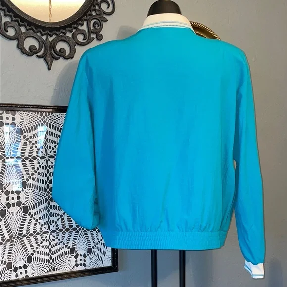 Tag Turquoise Floral Zip-Up Bomber Jacket - Picture 3 of 5